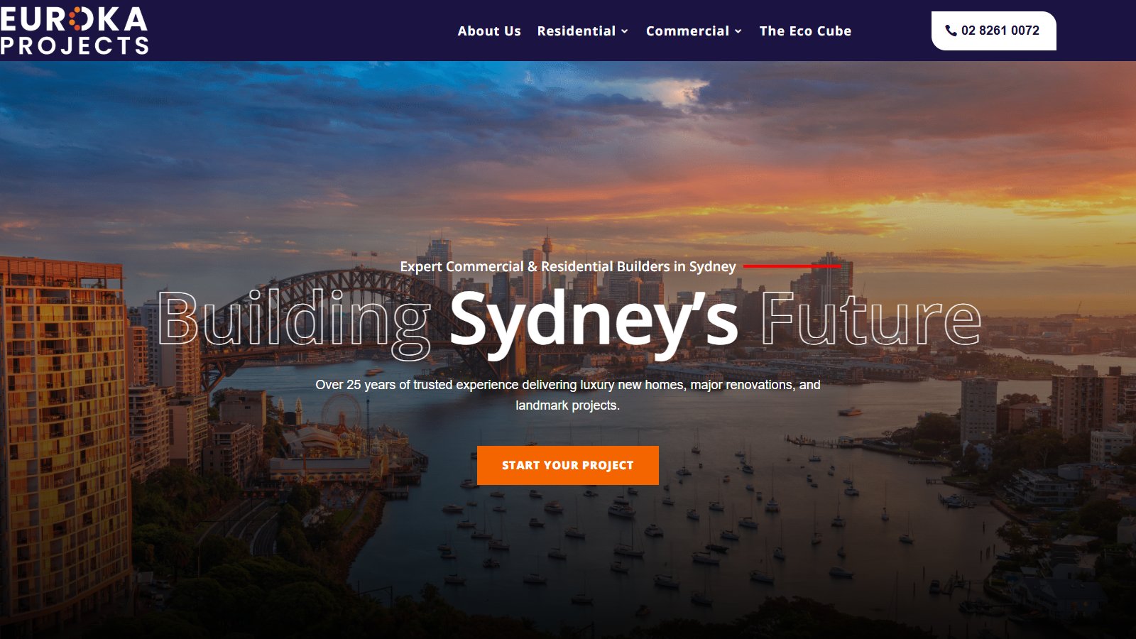 Builder website design — Euroka Projects