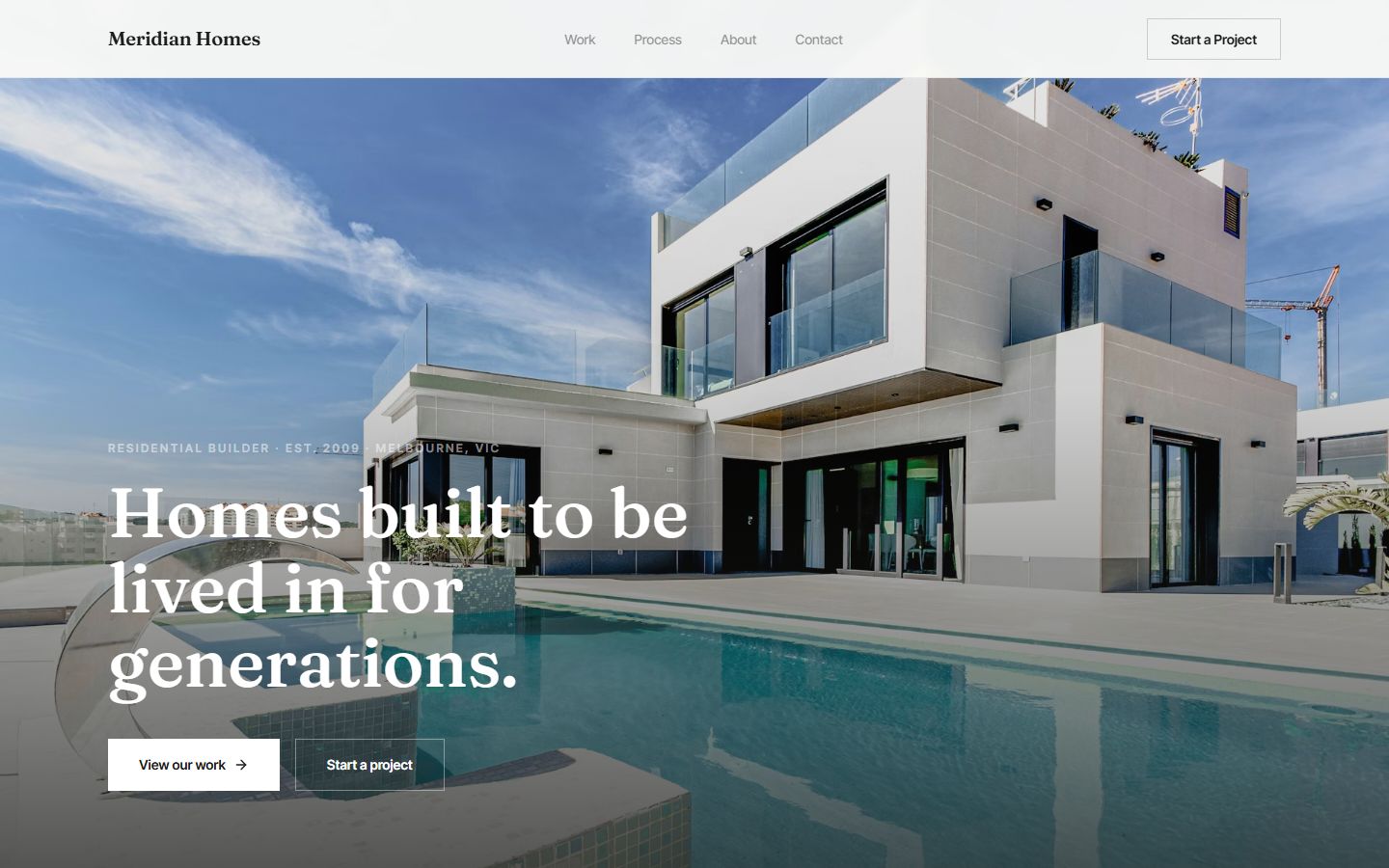 Builder website design — Meridian Homes