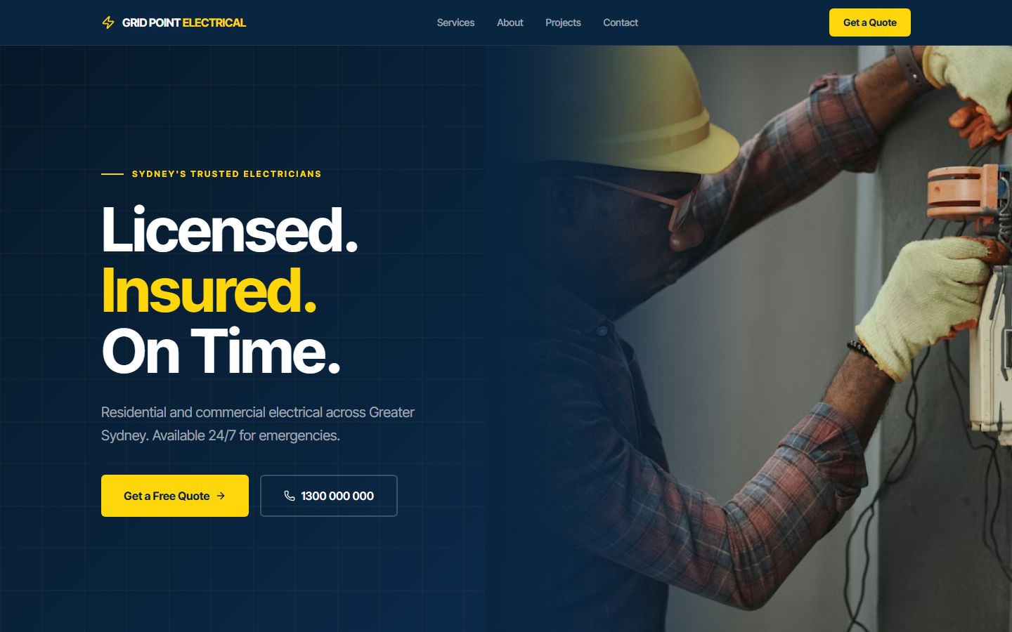 Electrician website design — Grid Point Electrical